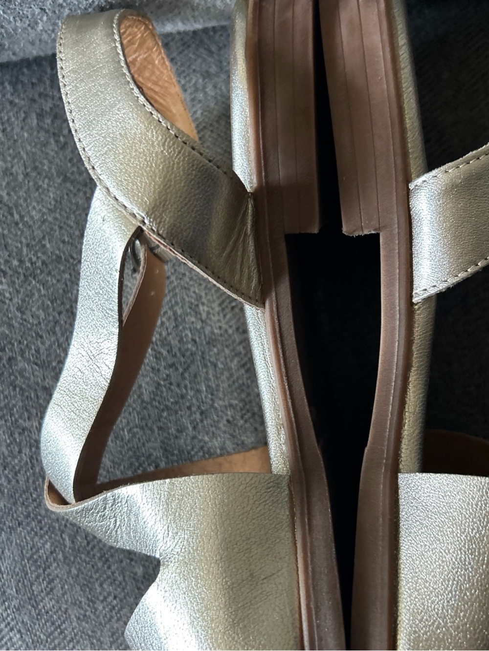 Miz Mooz gold lilium Crisscross Sandals size 11.5 - Picture 6 of 12
